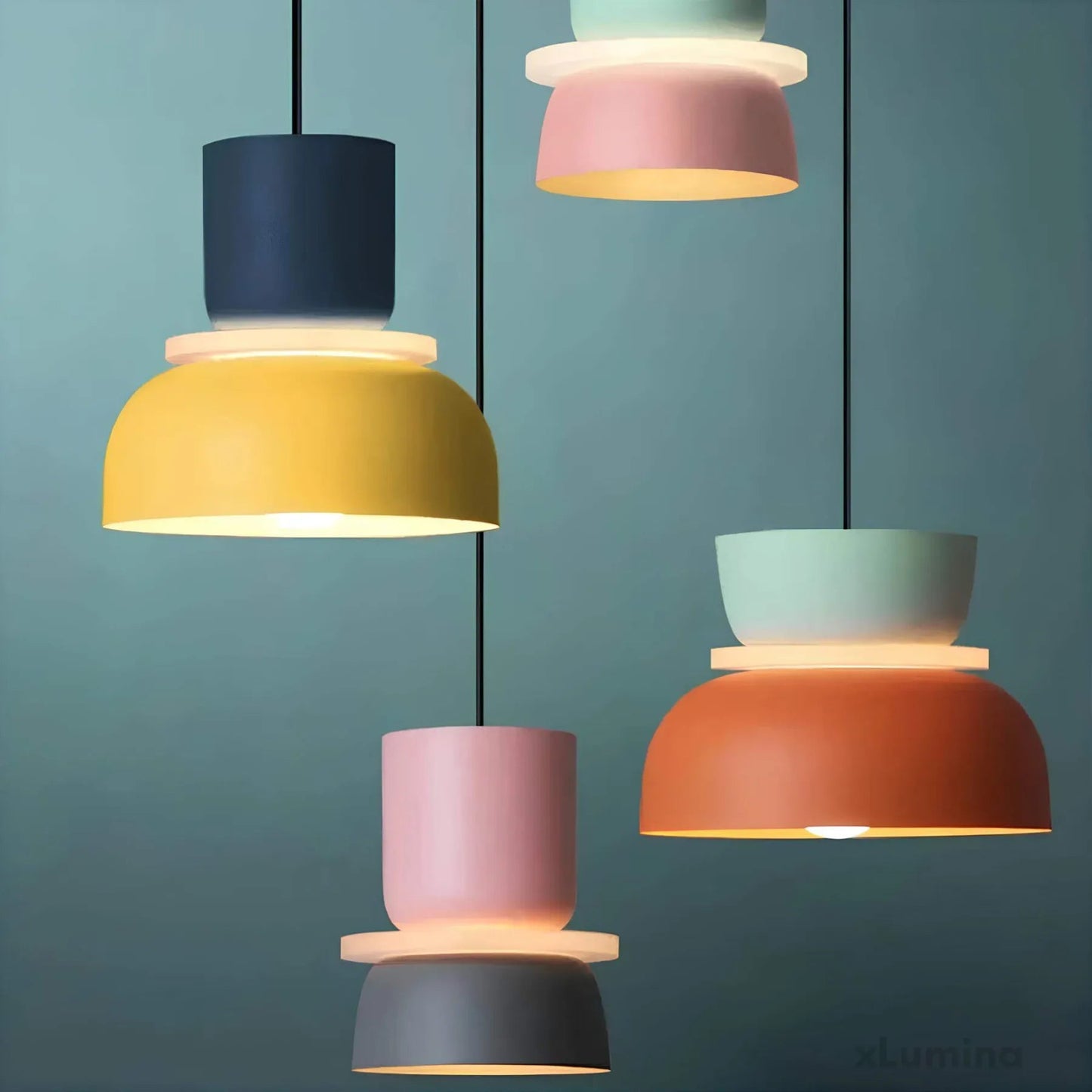 Hanglamp Scandinavisch met Tweelaagse Kap en Verstelbare Hoogte