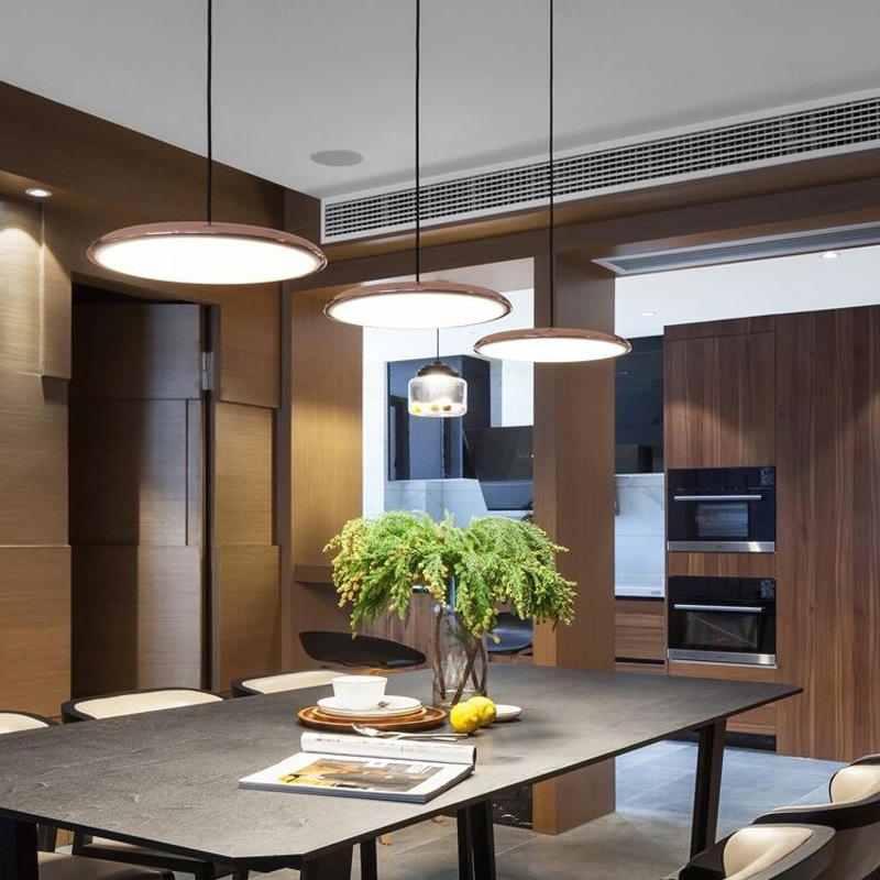 Hanglamp Scandinavisch Minimalistisch met Platte Ronde Kap en Geïntegreerde LED