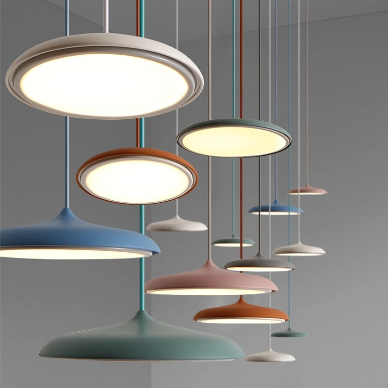 Hanglamp Scandinavisch Minimalistisch met Platte Ronde Kap en Geïntegreerde LED