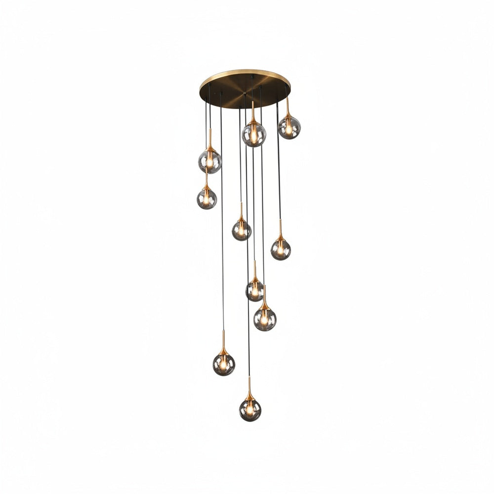Hanglamp Trap Modernistisch met Glazen Bollen en Spiraalvorm