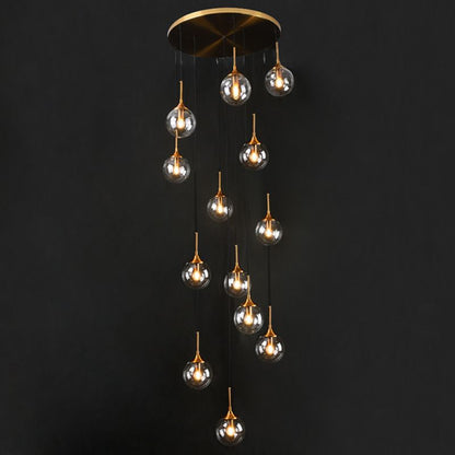 Hanglamp Trap Modernistisch met Glazen Bollen en Spiraalvorm