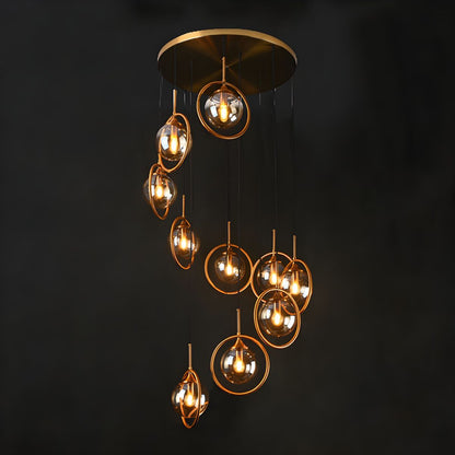 Hanglamp Trap Modernistisch met Glazen Bollen en Spiraalvorm