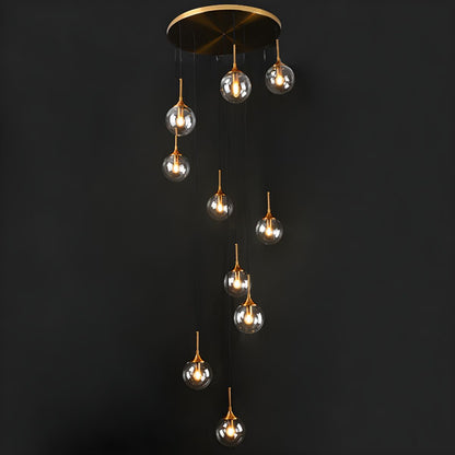 Hanglamp Trap Modernistisch met Glazen Bollen en Spiraalvorm