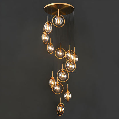 Hanglamp Trap Modernistisch met Glazen Bollen en Spiraalvorm