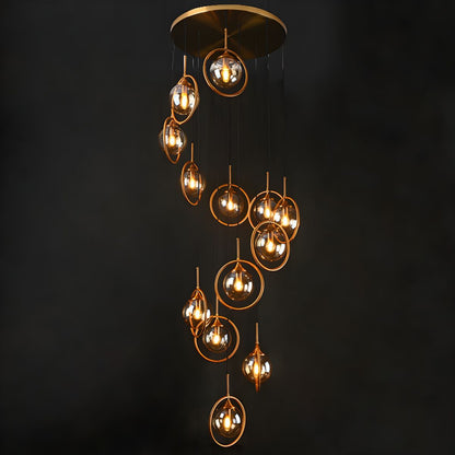 Hanglamp Trap Modernistisch met Glazen Bollen en Spiraalvorm