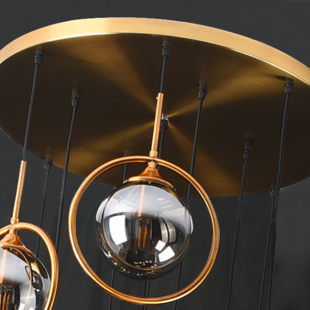 Hanglamp Trap Modernistisch met Glazen Bollen en Spiraalvorm