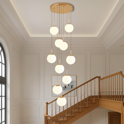 Hanglamp Trap Scandinavisch met Glazen Bollen en Verstelbare Hoogte