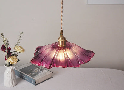 Hanglamp Vintage met Bloemvormige Glazen Kap
