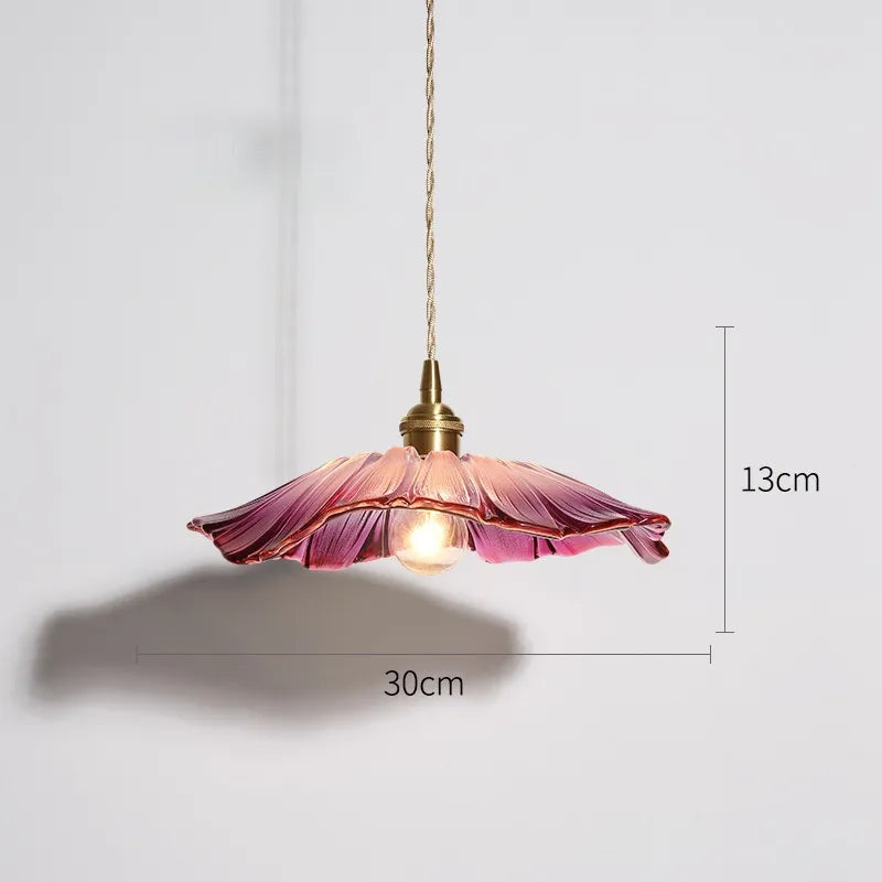 Hanglamp Vintage met Bloemvormige Glazen Kap