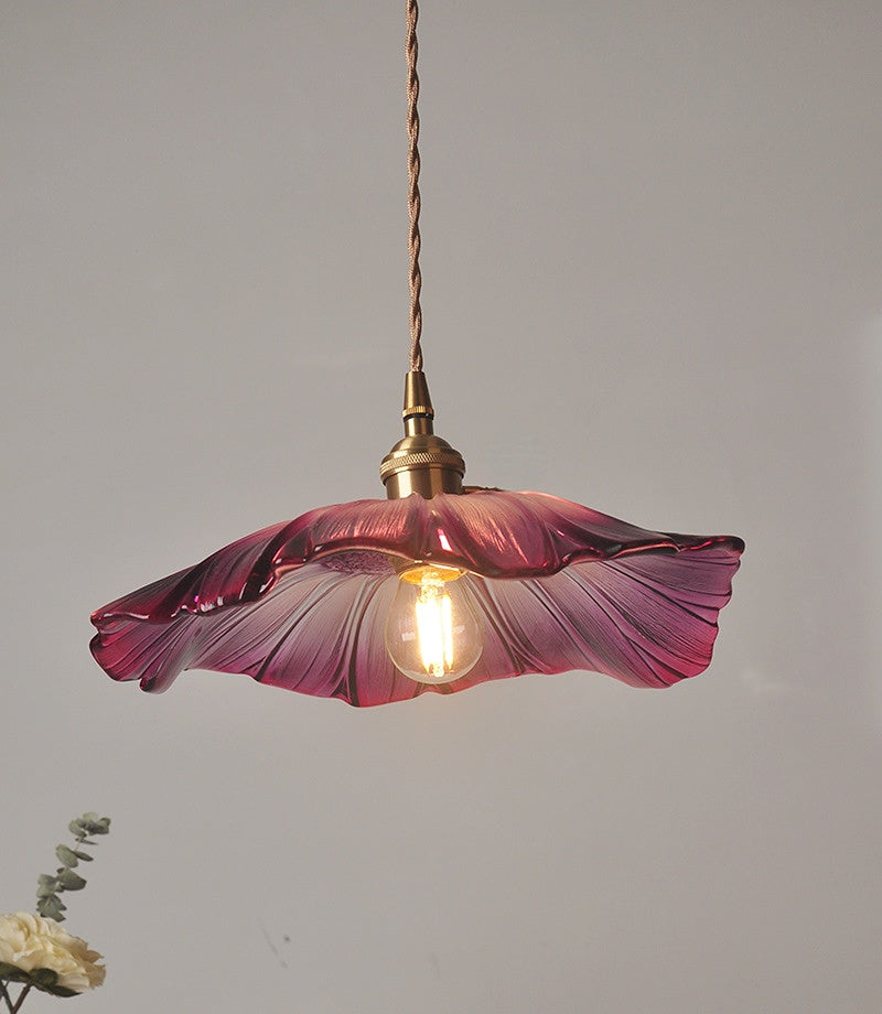 Hanglamp Vintage met Bloemvormige Glazen Kap