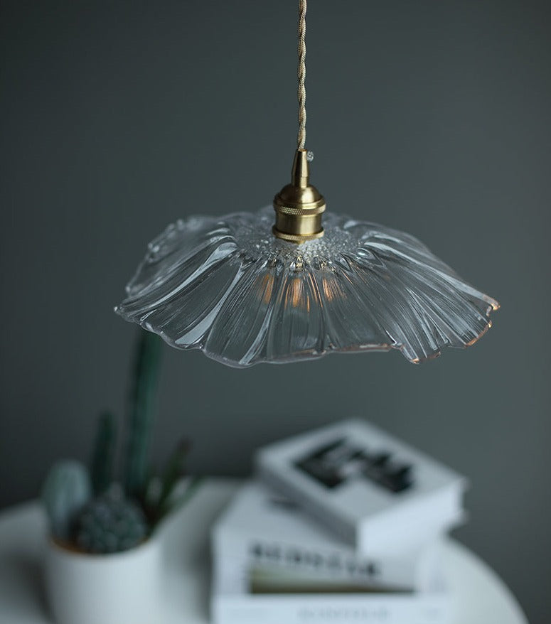 Hanglamp Vintage met Bloemvormige Glazen Kap