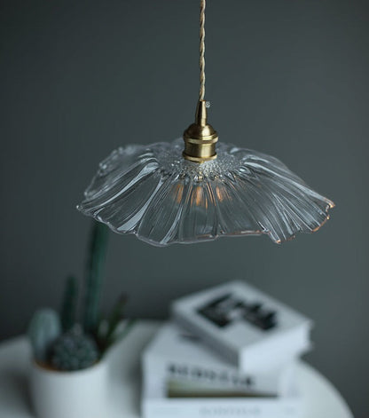 Hanglamp Vintage met Bloemvormige Glazen Kap