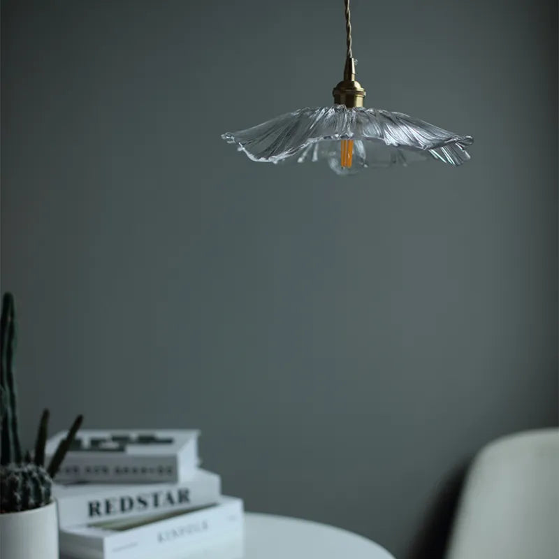 Hanglamp Vintage met Bloemvormige Glazen Kap