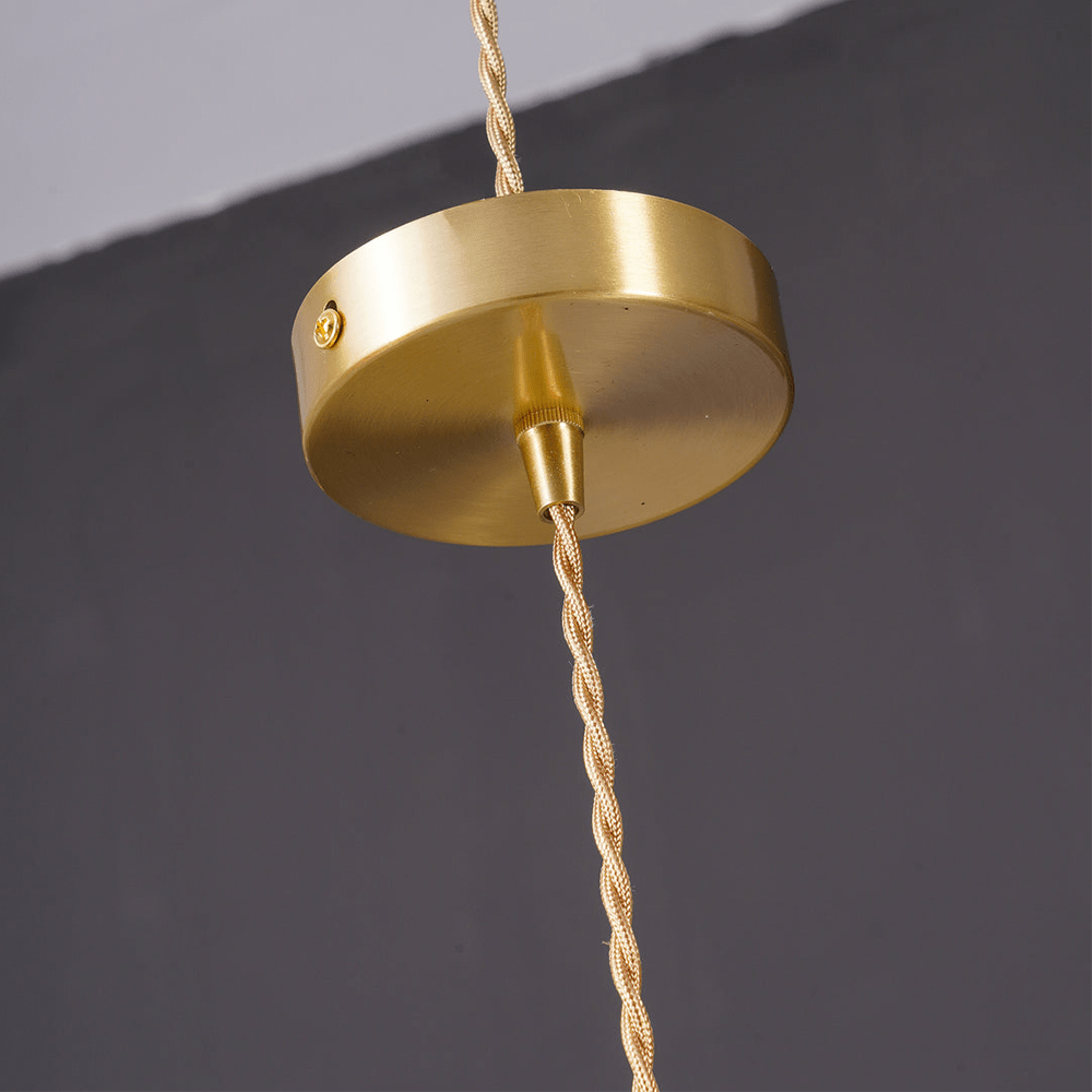 Hanglamp Vintage met Bloemvormige Glazen Kap en Messing Fitting