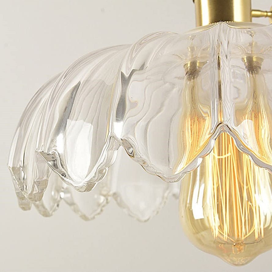 Hanglamp Vintage met Glazen Bloemvormige Kap en Gedraaid Snoer