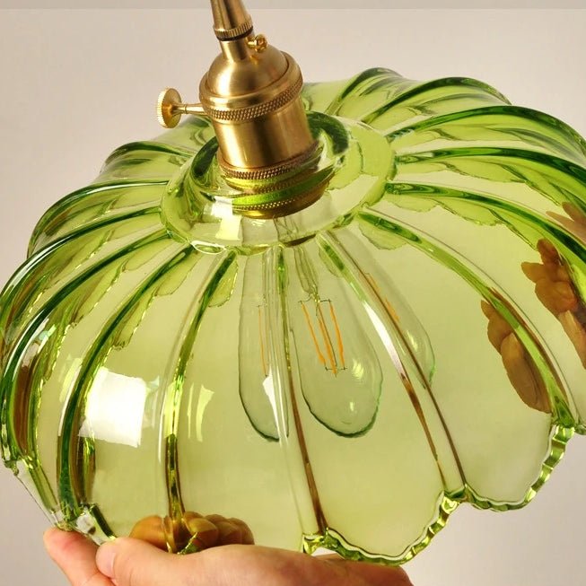 Hanglamp Vintage met Glazen Bloemvormige Kap en Gedraaid Snoer