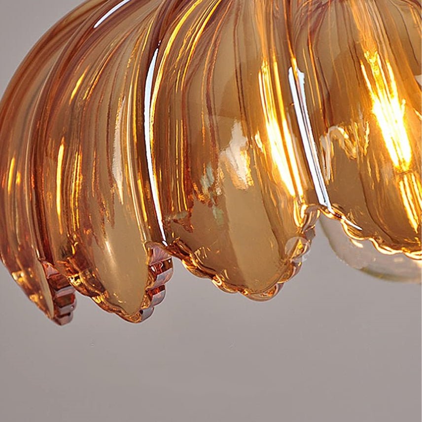 Hanglamp Vintage met Glazen Bloemvormige Kap en Gedraaid Snoer