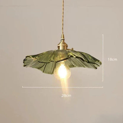 Hanglamp Vintage met Glazen Bloemvormige Kap en Messing Fitting