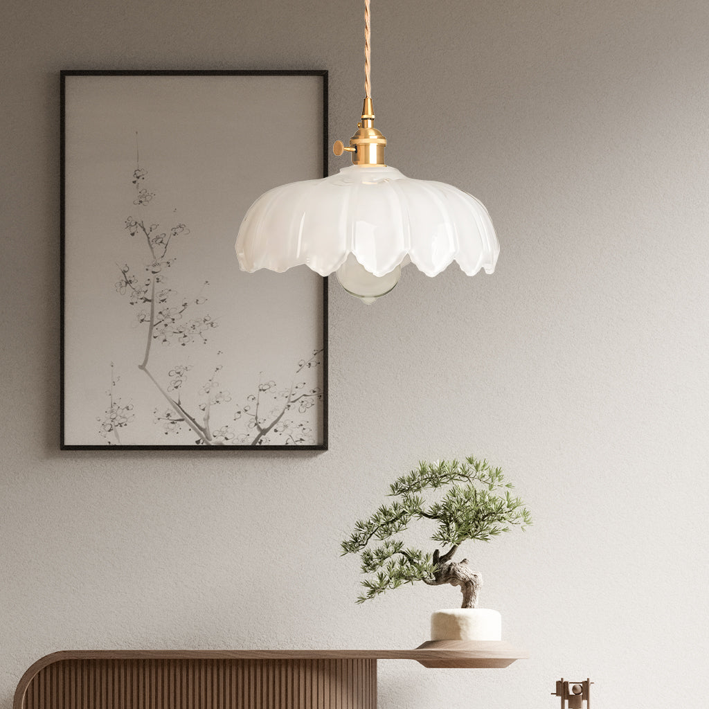 Hanglamp Vintage met Tulpvormige Glazen Kap en Verstelbare Hoogte