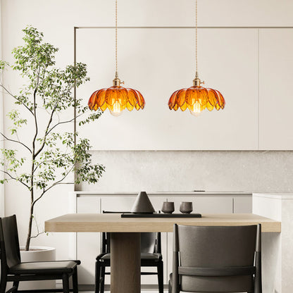 Hanglamp Vintage met Tulpvormige Glazen Kap en Verstelbare Hoogte