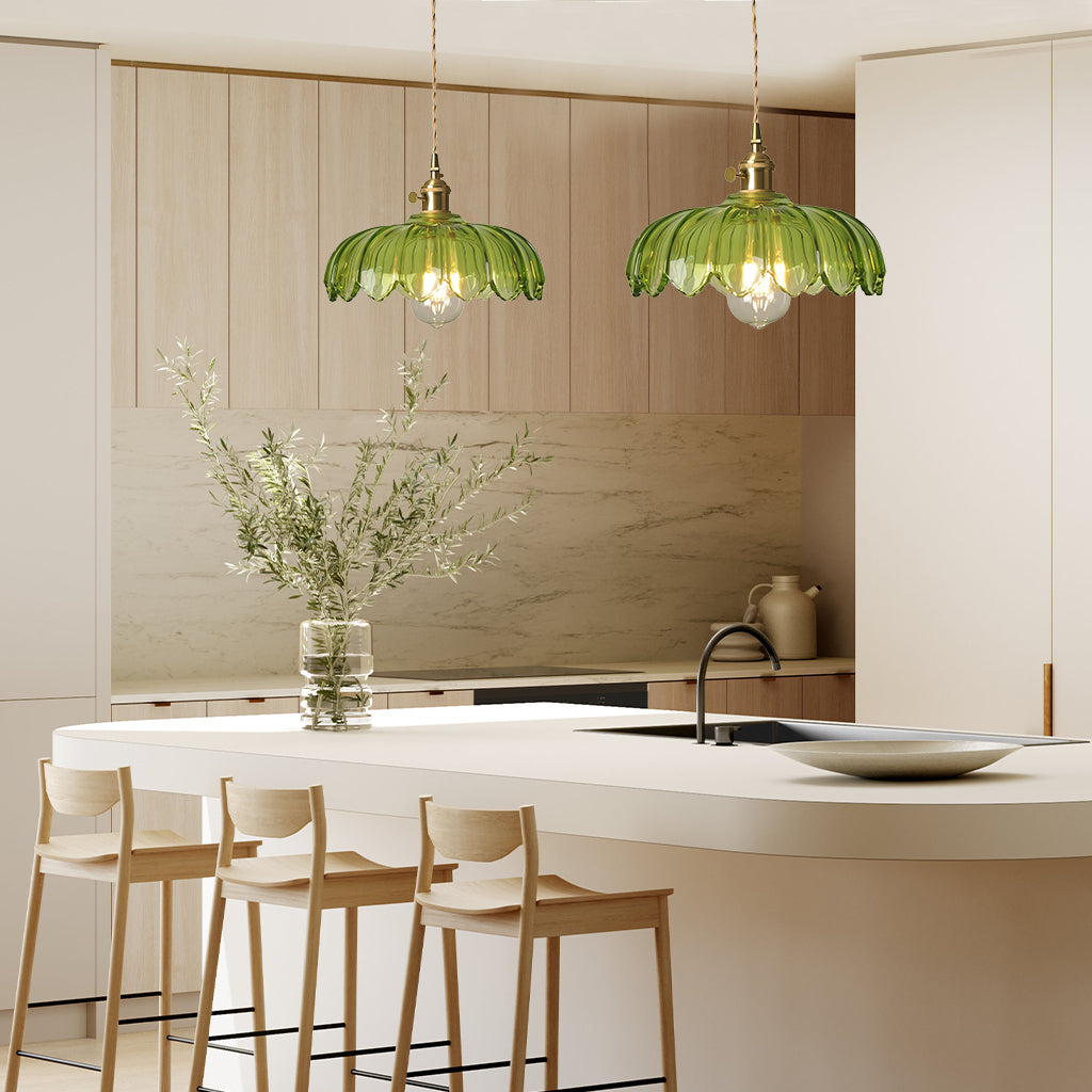 Hanglamp Vintage met Tulpvormige Glazen Kap en Verstelbare Hoogte
