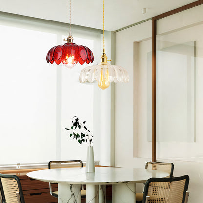 Hanglamp Vintage met Tulpvormige Glazen Kap en Verstelbare Hoogte