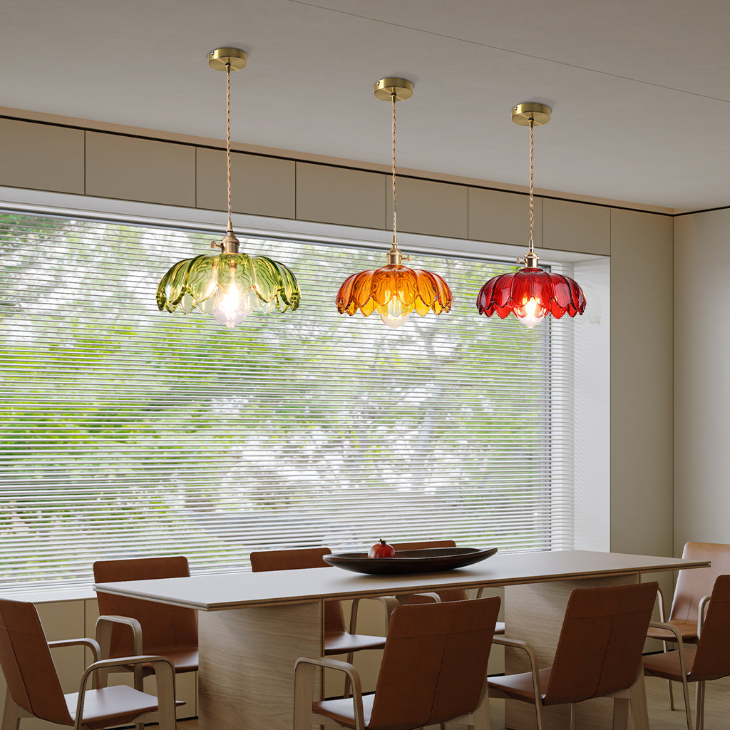 Hanglamp Vintage met Tulpvormige Glazen Kap en Verstelbare Hoogte