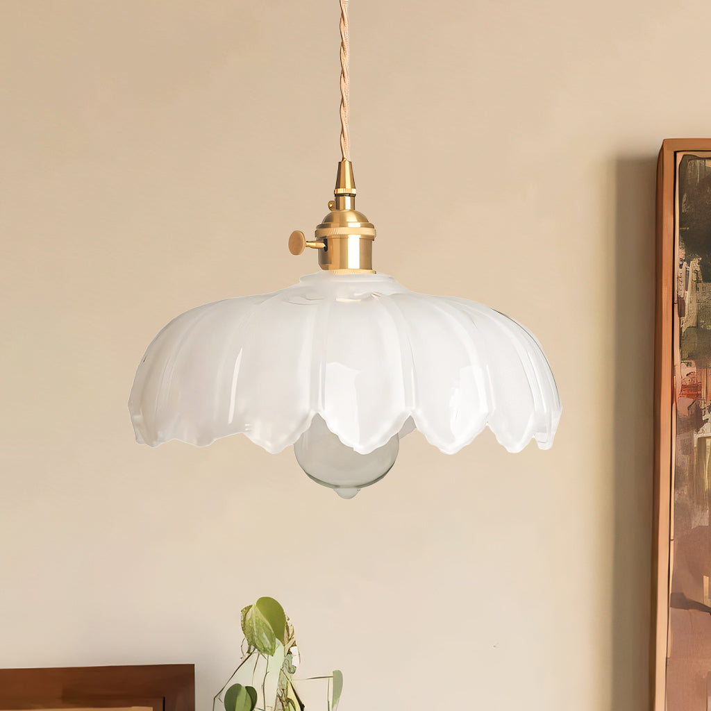 Hanglamp Vintage met Tulpvormige Glazen Kap en Verstelbare Hoogte