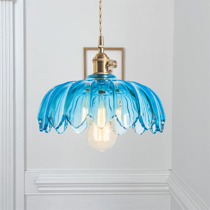 Hanglamp Vintage met Tulpvormige Glazen Kap en Verstelbare Hoogte