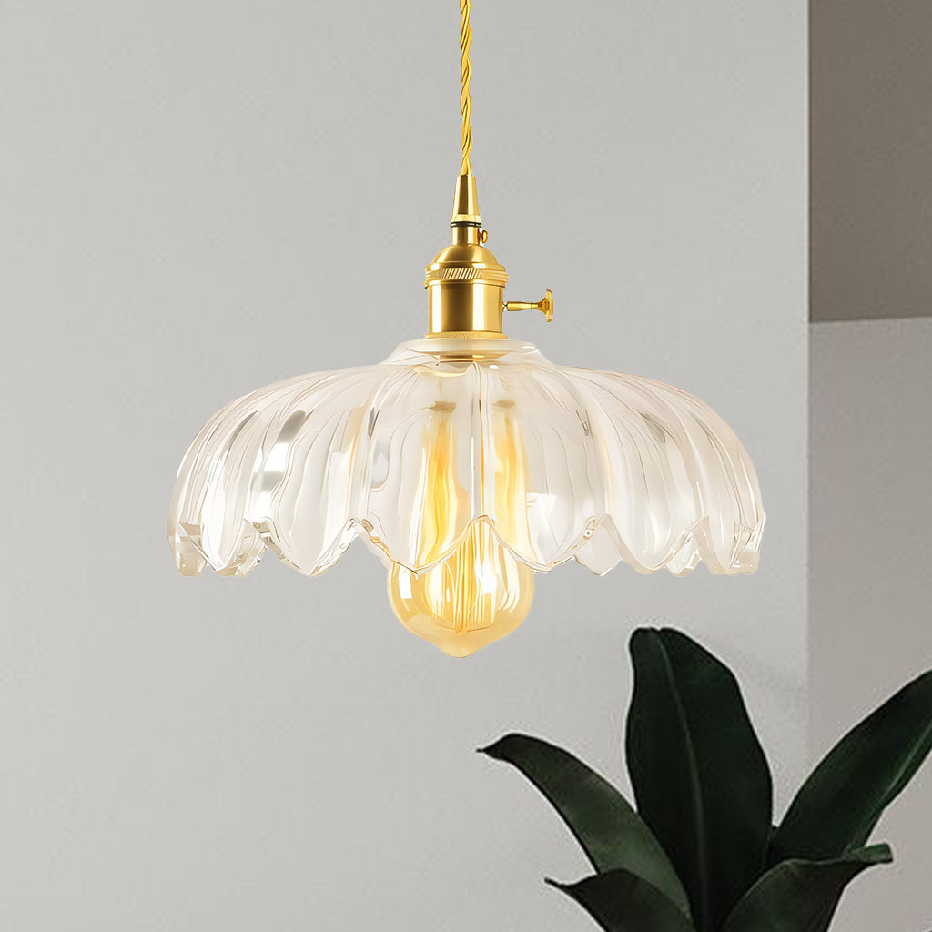 Hanglamp Vintage met Tulpvormige Glazen Kap en Verstelbare Hoogte