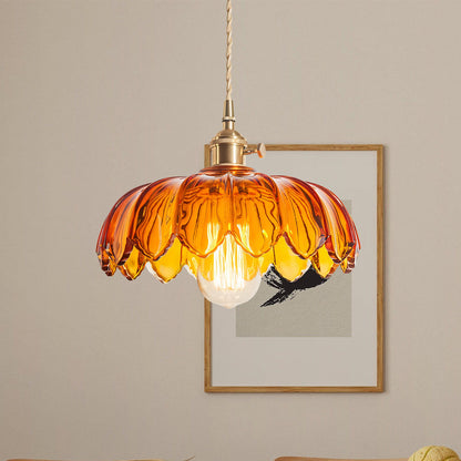 Hanglamp Vintage met Tulpvormige Glazen Kap en Verstelbare Hoogte