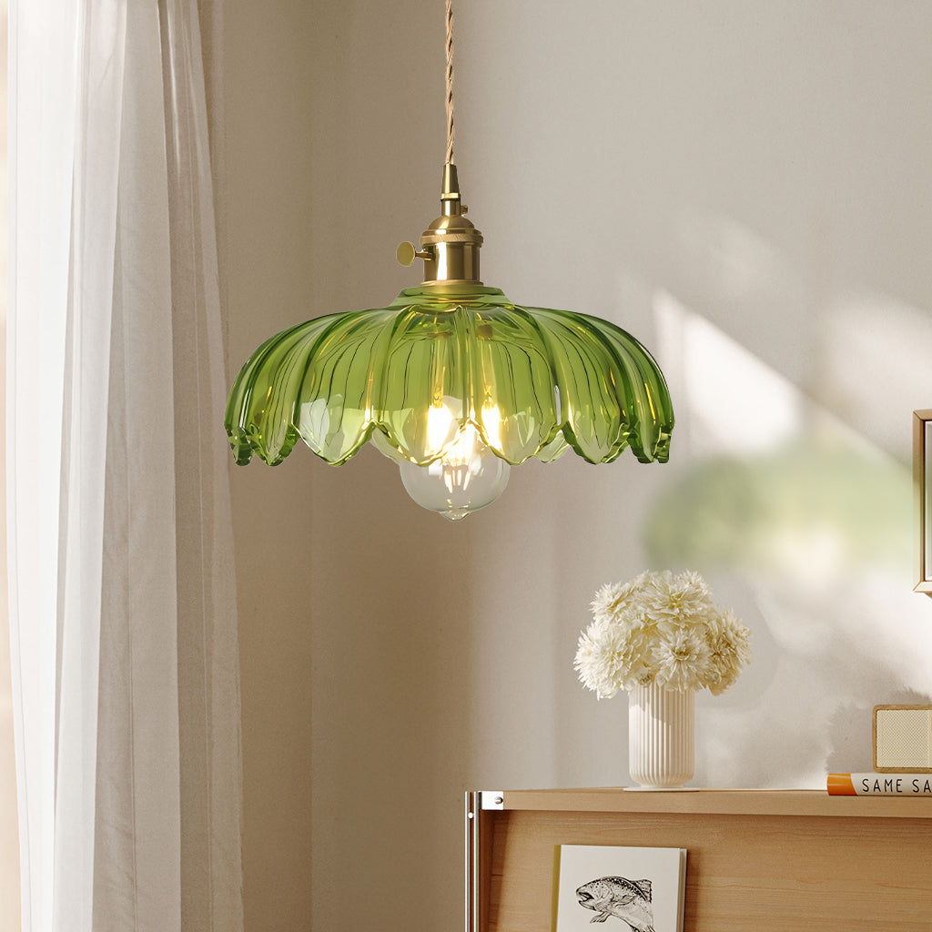 Hanglamp Vintage met Tulpvormige Glazen Kap en Verstelbare Hoogte