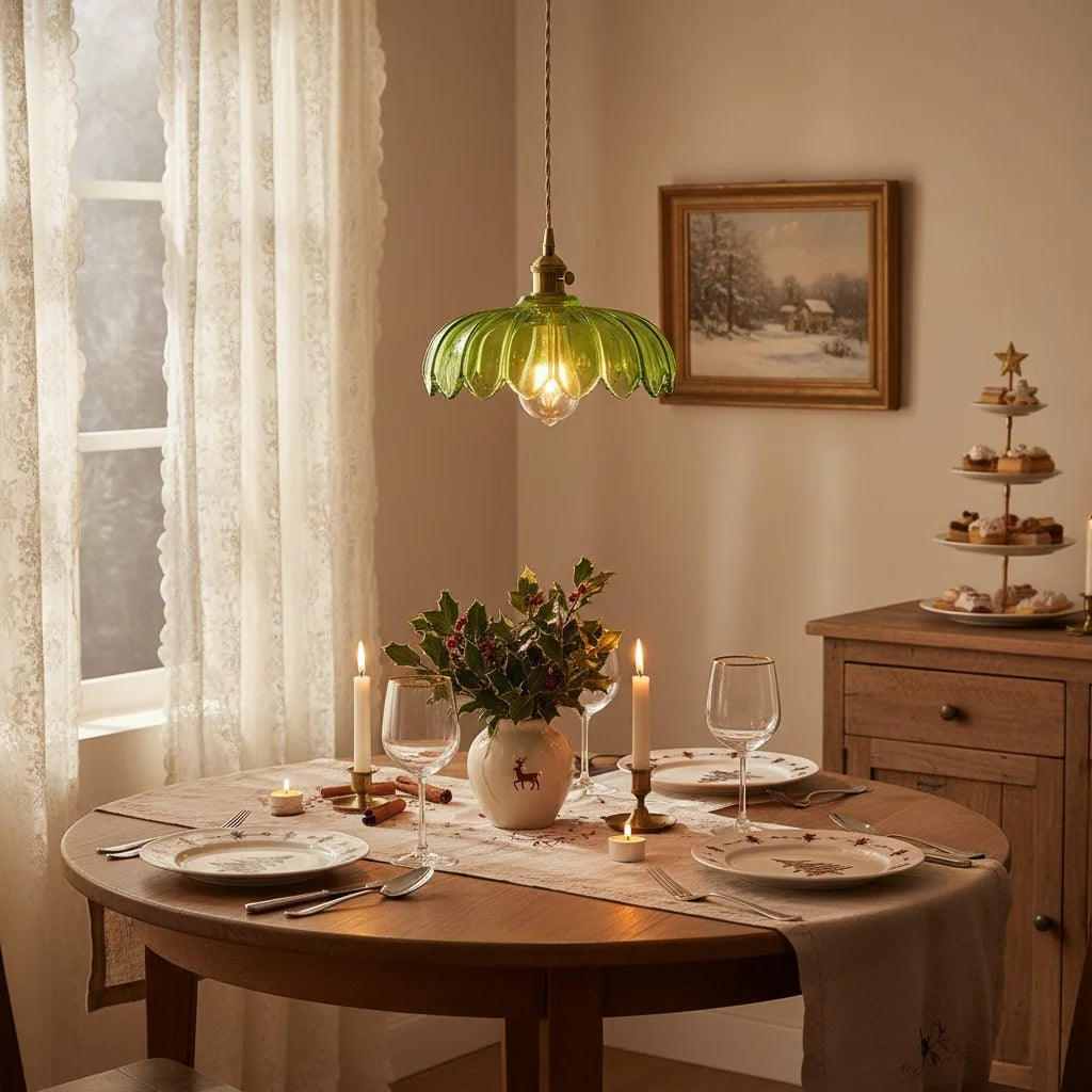 Hanglamp Vintage met Tulpvormige Glazen Kap en Verstelbare Hoogte