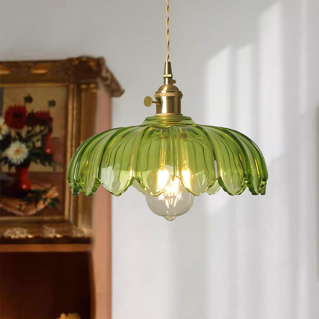 Hanglamp Vintage met Tulpvormige Glazen Kap en Verstelbare Hoogte