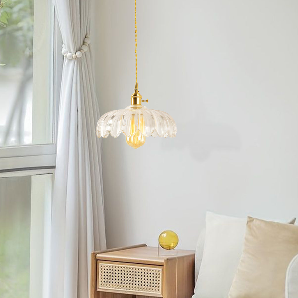 Hanglamp Vintage met Tulpvormige Glazen Kap en Verstelbare Hoogte
