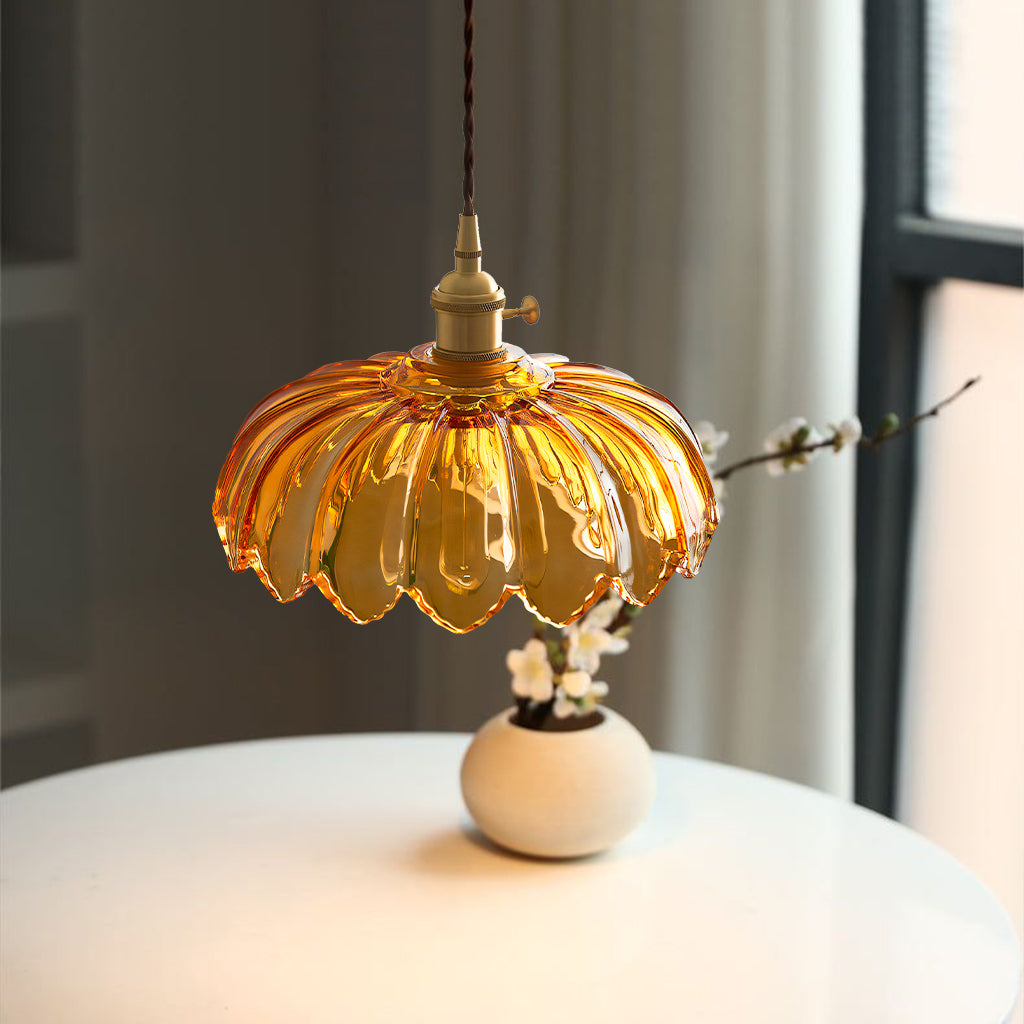 Hanglamp Vintage met Tulpvormige Glazen Kap en Verstelbare Hoogte