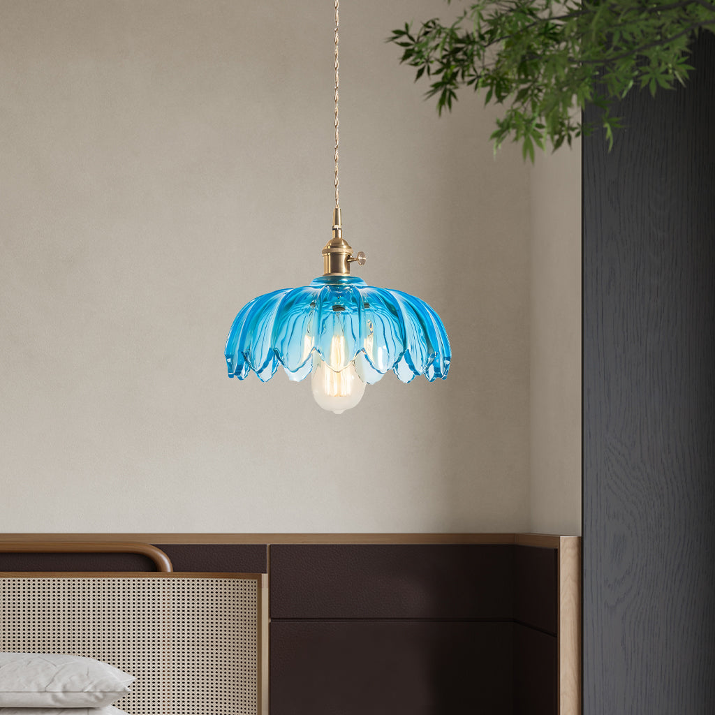 Hanglamp Vintage met Tulpvormige Glazen Kap en Verstelbare Hoogte