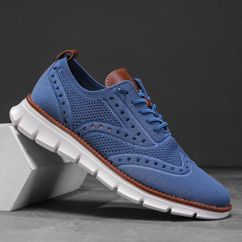 Heren Casual Sneakers met Brogue Detail en Vetersluiting