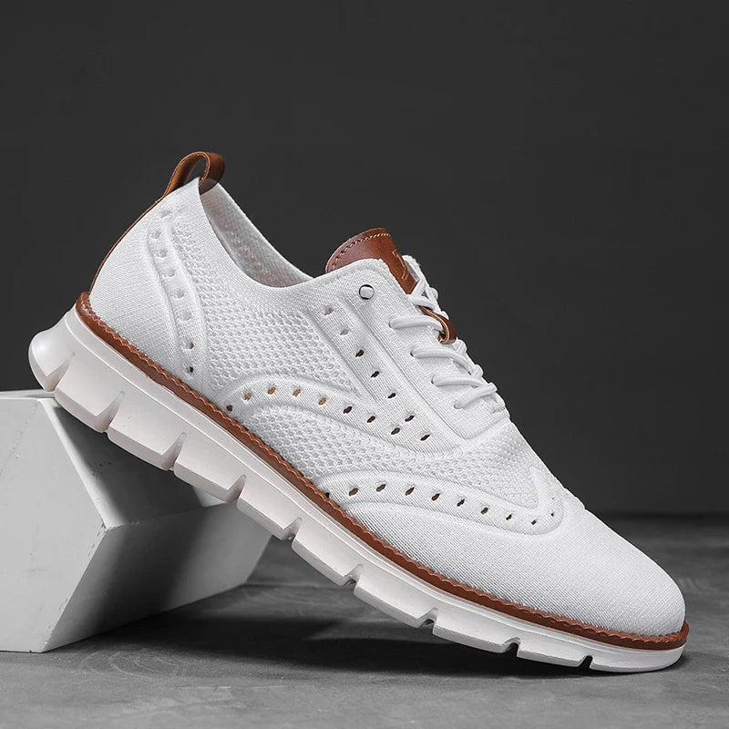 Heren Casual Sneakers met Brogue Detail en Vetersluiting