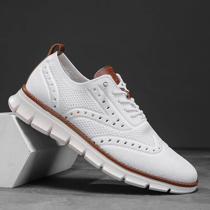 Heren Casual Sneakers met Brogue Detail en Vetersluiting
