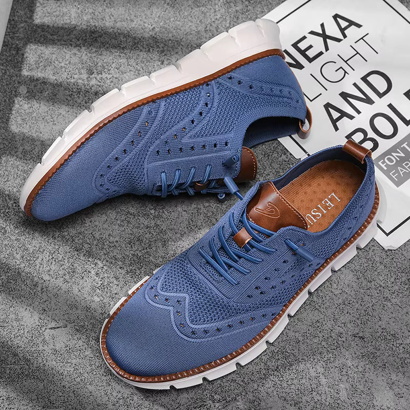 Heren Casual Sneakers met Brogue Detail en Vetersluiting
