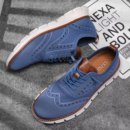 Heren Casual Sneakers met Brogue Detail en Vetersluiting