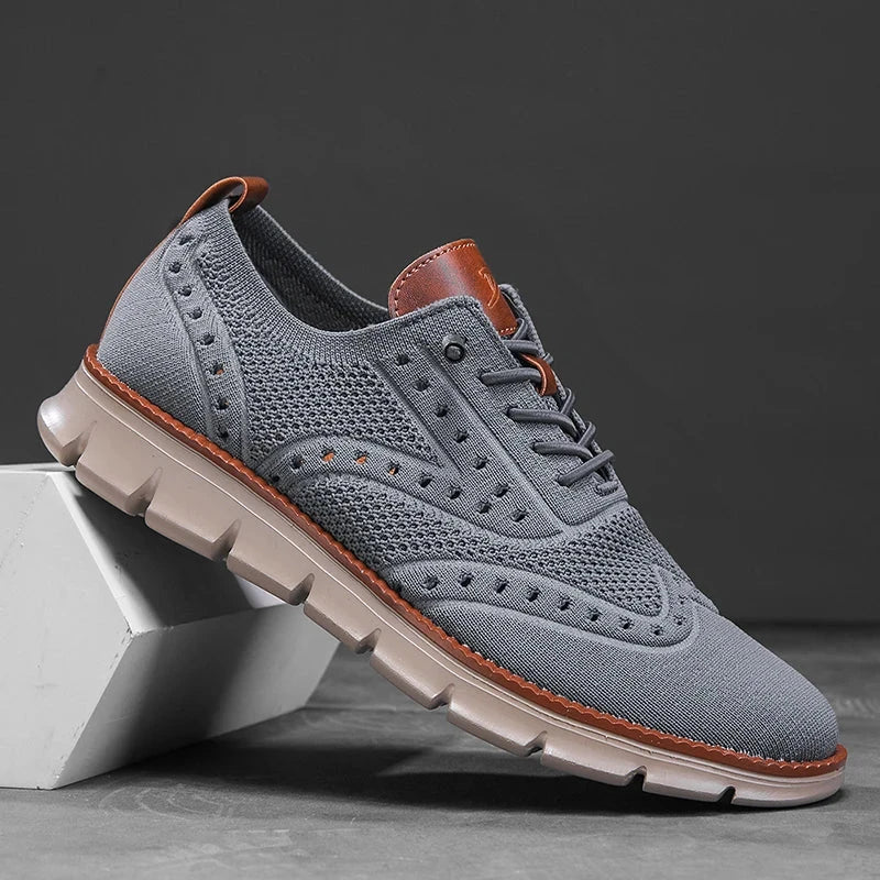 Heren Casual Sneakers met Brogue Detail en Vetersluiting