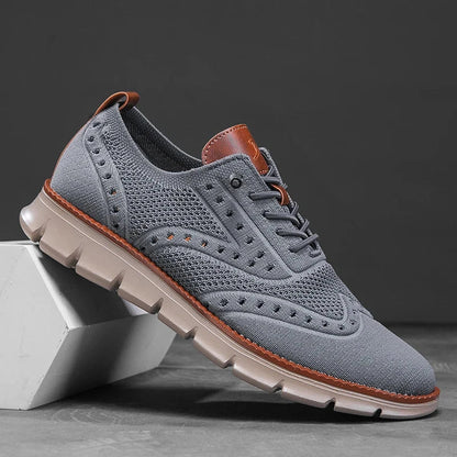 Heren Casual Sneakers met Brogue Detail en Vetersluiting
