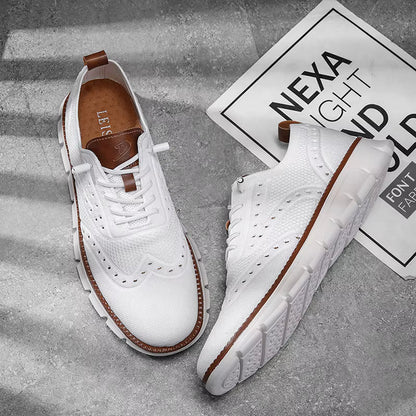 Heren Casual Sneakers met Brogue Detail en Vetersluiting