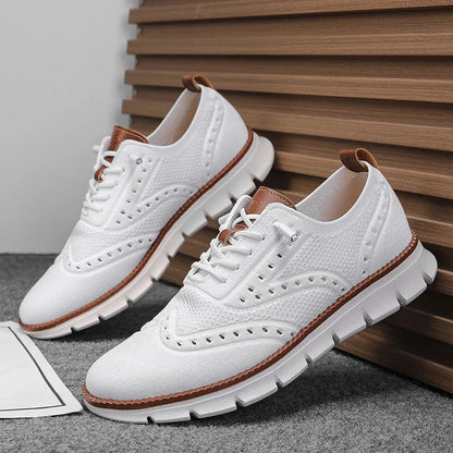 Heren Casual Sneakers met Brogue Detail en Vetersluiting