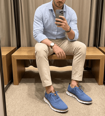 Heren Casual Sneakers met Brogue Detail en Vetersluiting