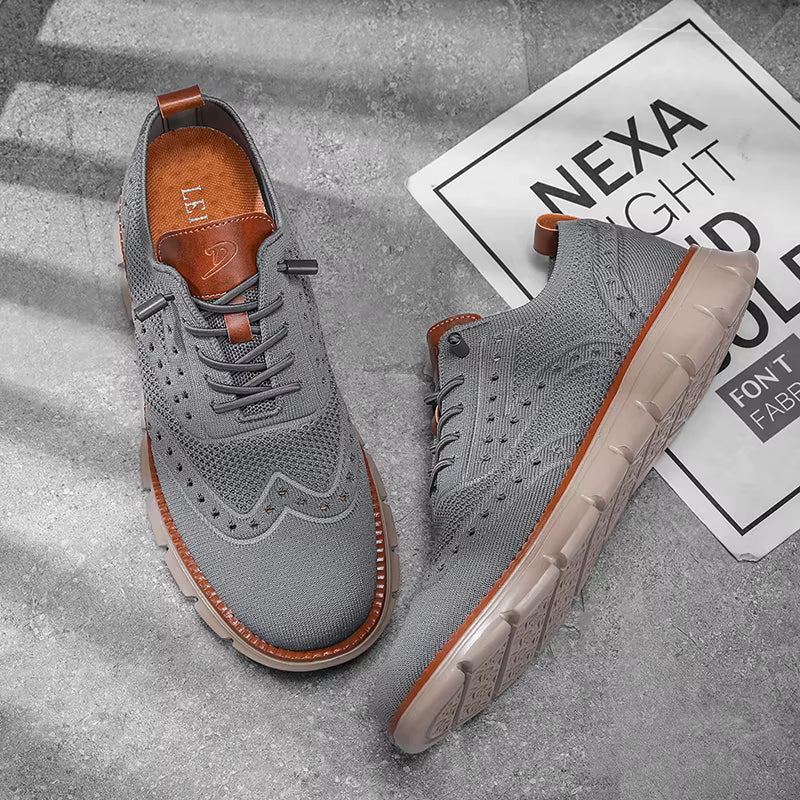 Heren Casual Sneakers met Brogue Detail en Vetersluiting