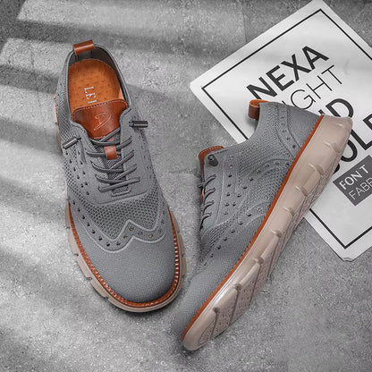 Heren Casual Sneakers met Brogue Detail en Vetersluiting