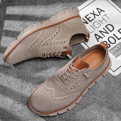 Heren Casual Sneakers met Brogue Detail en Vetersluiting